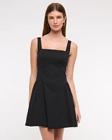 Dipped-Waist Stretch Mini Dress