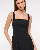 Dipped-Waist Stretch Mini Dress