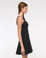 Dipped-Waist Stretch Mini Dress