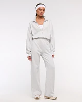 Long-Sleeve Half-Zip Fleece Jumpsuit