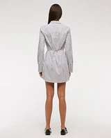 Fitted Long-Sleeve Mini Shirt Dress