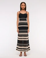 Crochet-Style Maxi Dress