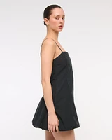 Squareneck Bubble Hem Mini Dress
