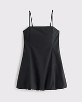 Squareneck Bubble Hem Mini Dress