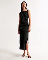 Asymmetrical Draped Maxi Dress