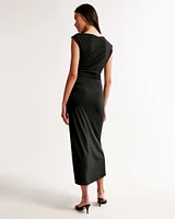 Asymmetrical Draped Maxi Dress