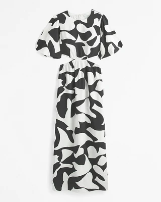 Short-Sleeve Cutout Maxi Dress