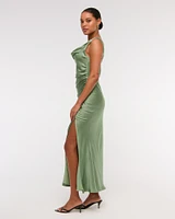 Cowl Neck Draped Maxi Dress