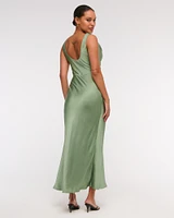 Cowl Neck Draped Maxi Dress