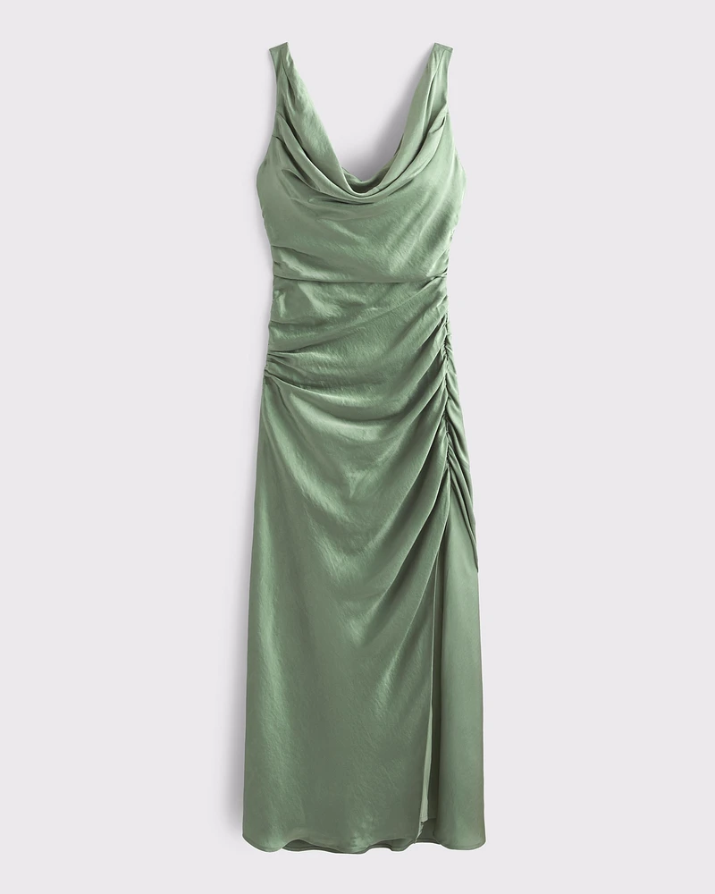 Cowl Neck Draped Maxi Dress