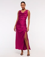 Cowl Neck Draped Maxi Dress