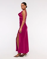 Cowl Neck Draped Maxi Dress