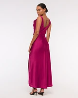 Cowl Neck Draped Maxi Dress