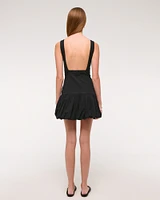 High-Neck Bubble Hem Mini Dress