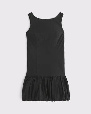 High-Neck Bubble Hem Mini Dress