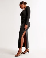 The A&F Ava Long-Sleeve Knit Maxi Dress