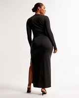 The A&F Ava Long-Sleeve Knit Maxi Dress