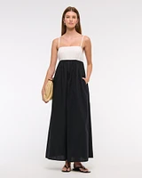 Tie-Back Babydoll Maxi Dress