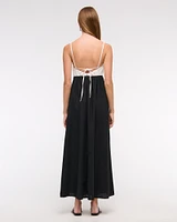 Tie-Back Babydoll Maxi Dress