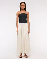 Strapless Drop-Waist Maxi Dress