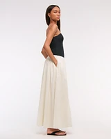 Strapless Drop-Waist Maxi Dress