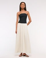 Strapless Drop-Waist Maxi Dress