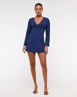 Long-Sleeve Twist Mini Dress