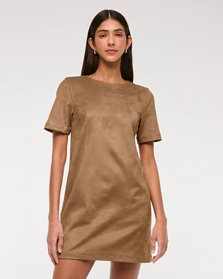 Vegan Suede T-Shirt Mini Dress