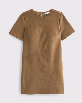 Vegan Suede T-Shirt Mini Dress