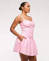 Premium Linen Drop-Waist Skort