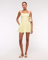 Premium Linen Drop-Waist Skort
