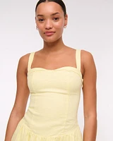 Premium Linen Drop-Waist Skort