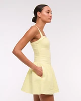Premium Linen Drop-Waist Skort