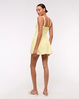 Premium Linen Drop-Waist Skort