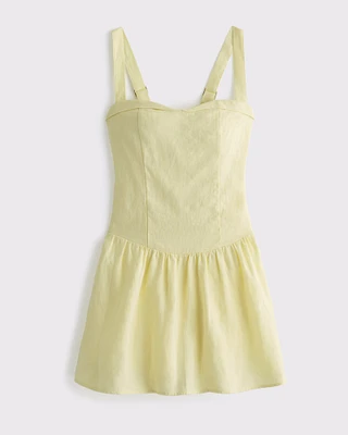 Premium Linen Drop-Waist Skort