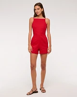 Apron Linen-Blend Romper