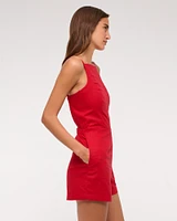 Apron Linen-Blend Romper