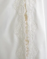 Lace-Trim Slip Halter Midi Dress
