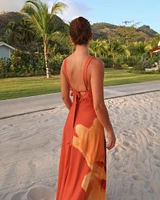 Dipped-Waist Hardware Maxi Dress
