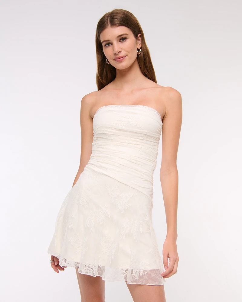 Strapless Lace Mini Dress