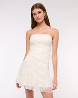 Asymmetrical Lace Mini Dress