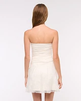 Asymmetrical Lace Mini Dress