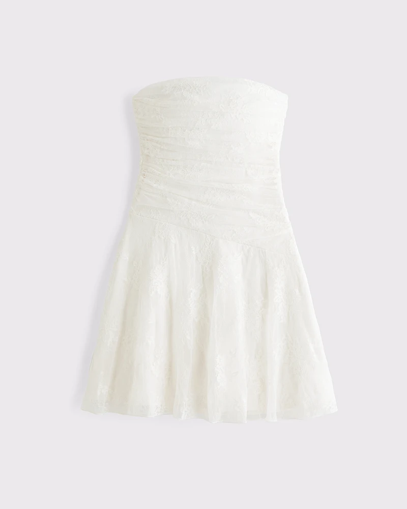 Asymmetrical Lace Mini Dress