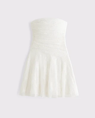 Asymmetrical Lace Mini Dress