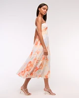 The A&F Camille Strapless Godet Midi Dress