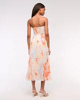 The A&F Camille Strapless Godet Midi Dress