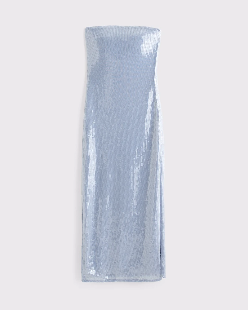 Strapless Sequin Midi Dress
