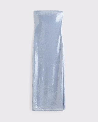 Strapless Sequin Midi Dress