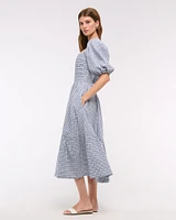The A&F Emerson Linen-Blend Puff Sleeve Midi Dress