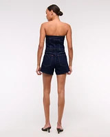 Strapless Denim Romper